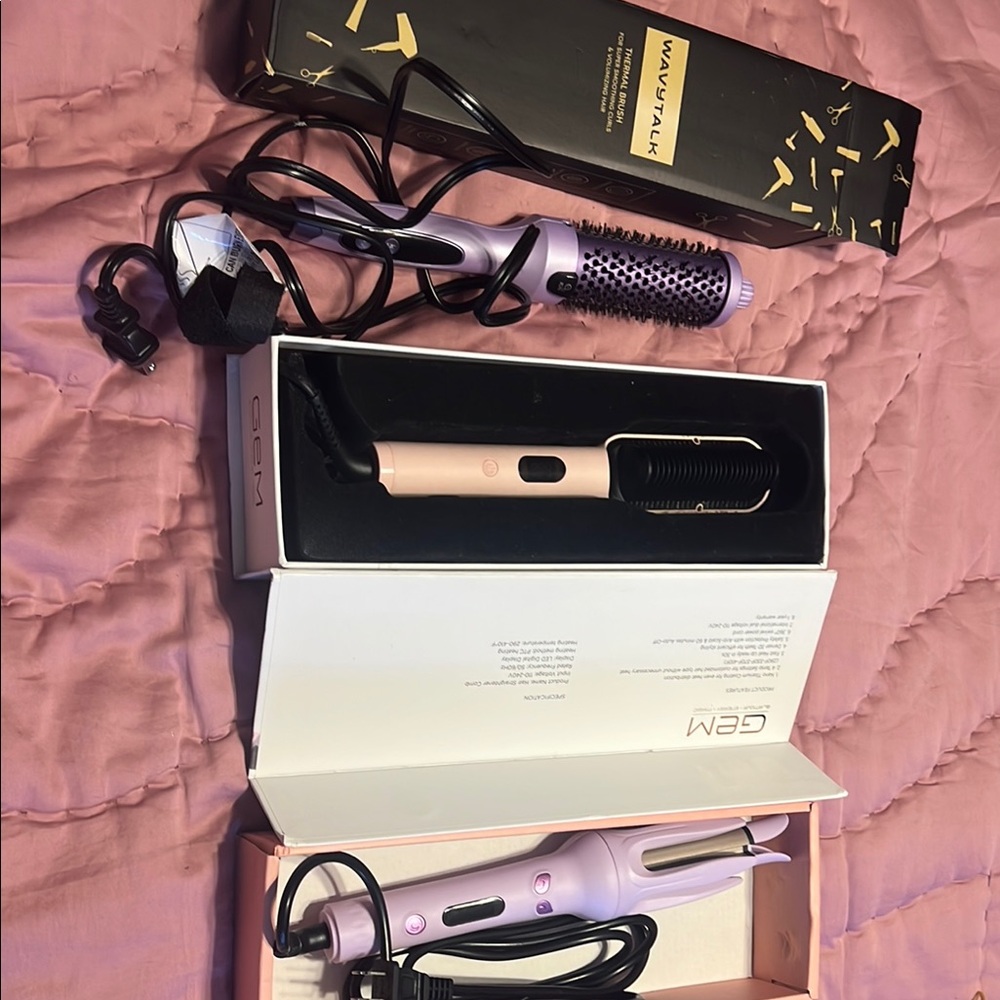 Pink Hair Styling Tool Set